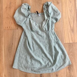 H&M Green Floral Sun Dress